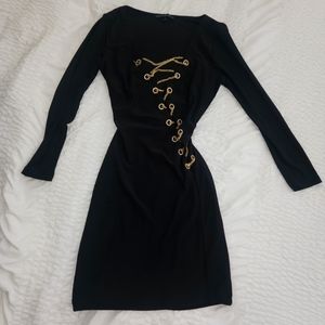 Gold Chain Rope Tie Dress